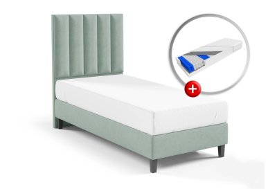 Zestaw do sypialni PIANO łóżko z materacem KARO PREMIUM 70x200