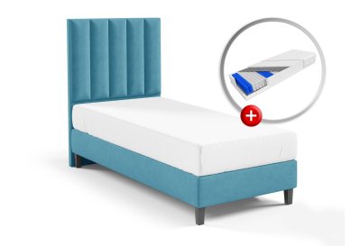 Zestaw do sypialni PIANO łóżko z materacem KARO PREMIUM 80x200