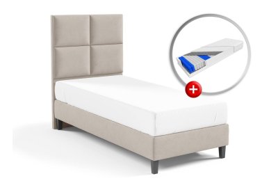 Zestaw do sypialni GOBI łóżko z materacem KARO PREMIUM 70x200